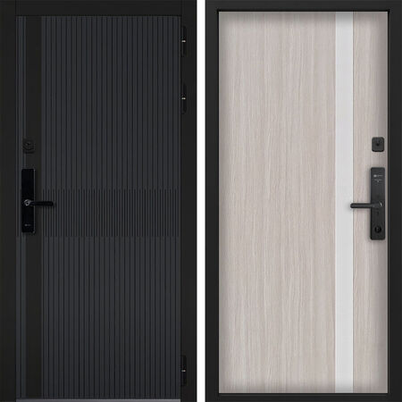 Входная дверь Command Doors Cyber matrix grey 6S Белая Лиственница